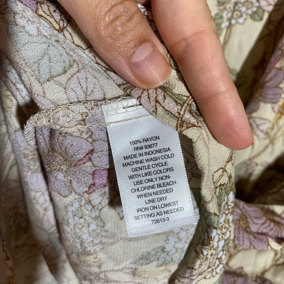 ✅ a.n.a Cottagecore Floral Fall Dress Tiered with Ruffles Sz Small - Picture 10 of 10